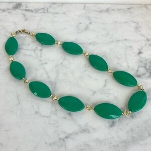 Vintage Green and Gold Tone Necklace